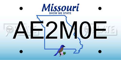 AE2M0E Missouri License Plate