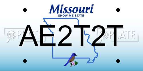 AE2T2T Missouri License Plate