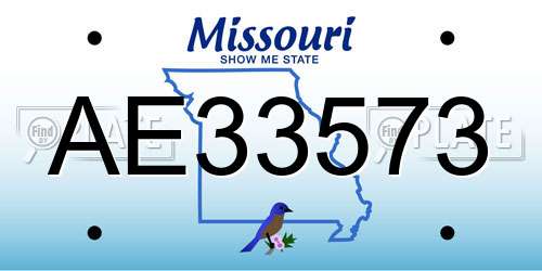 AE33573 Missouri License Plate