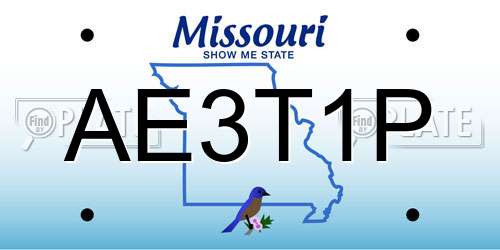 AE3T1P Missouri License Plate