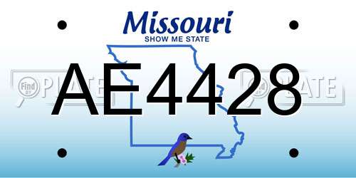 AE4428 Missouri License Plate