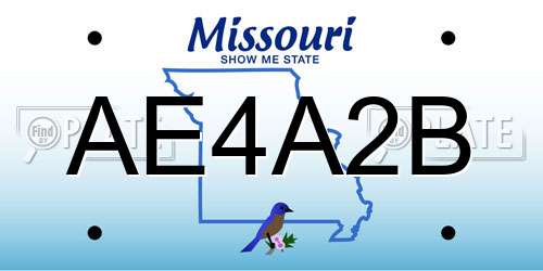 AE4A2B Missouri License Plate