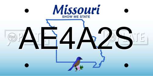 AE4A2S Missouri License Plate