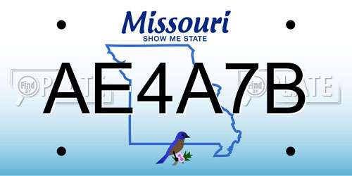 AE4A7B Missouri License Plate