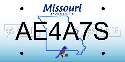 AE4A7S Missouri License Plate