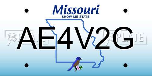 AE4V2G Missouri License Plate