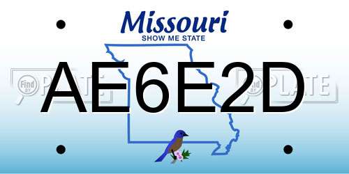 AE6E2D Missouri License Plate