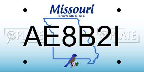 AE8B2I Missouri License Plate