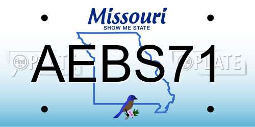 AEBS71 Missouri License Plate