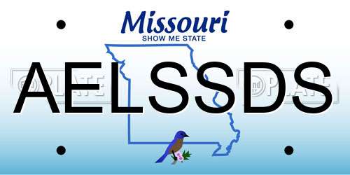 AELSSDS Missouri License Plate