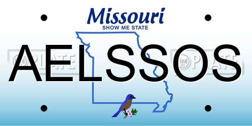 AELSSOS Missouri License Plate