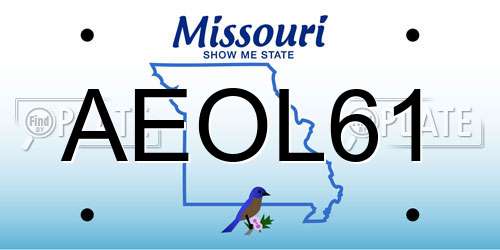 AEOL61 Missouri License Plate