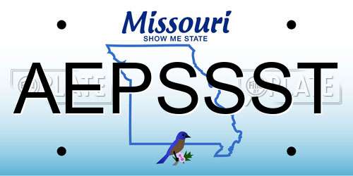 AEPSSST Missouri License Plate