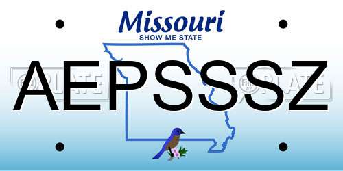 AEPSSSZ Missouri License Plate