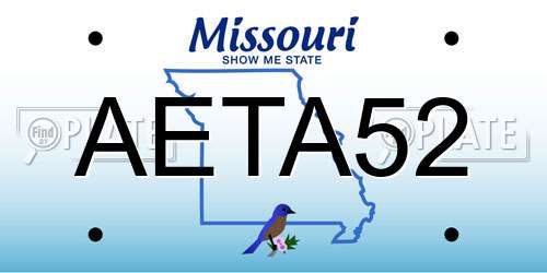AETA52 Missouri License Plate
