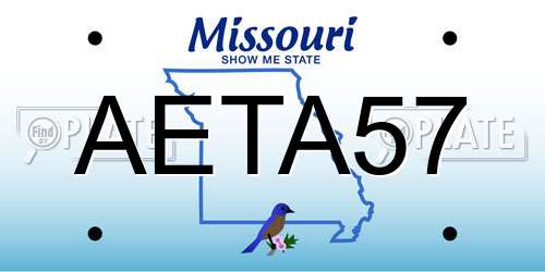 AETA57 Missouri License Plate