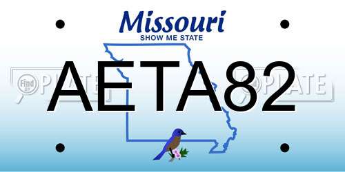 AETA82 Missouri License Plate