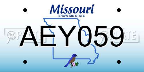AEY059 Missouri License Plate