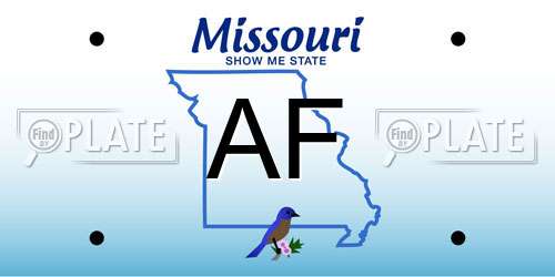 AF Missouri License Plate