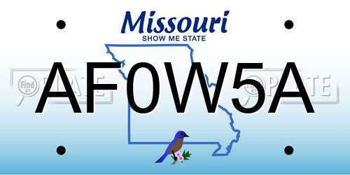 AF0W5A Missouri License Plate