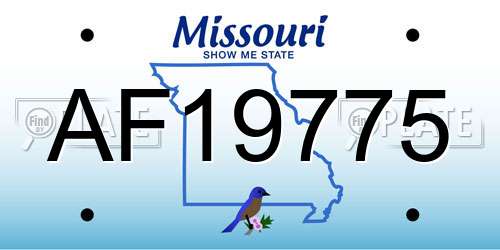 AF19775 Missouri License Plate