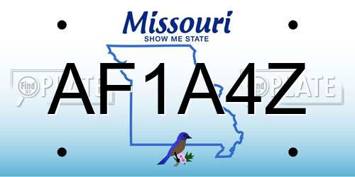 AF1A4Z Missouri License Plate