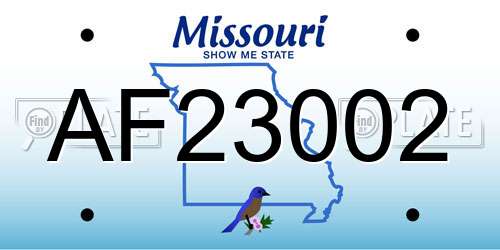 AF23002 Missouri License Plate
