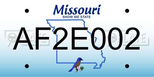 AF2E002 Missouri License Plate