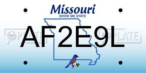 AF2E9L Missouri License Plate