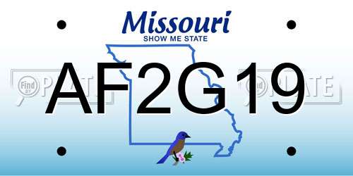 AF2G19 Missouri License Plate