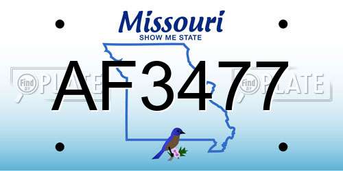 AF3477 Missouri License Plate