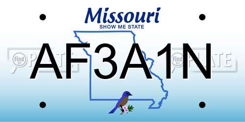 AF3A1N Missouri License Plate