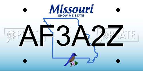 AF3A2Z Missouri License Plate