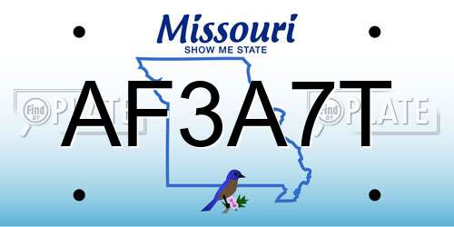 AF3A7T Missouri License Plate