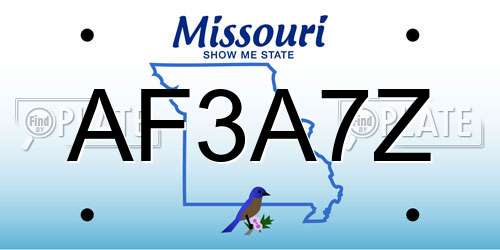 AF3A7Z Missouri License Plate
