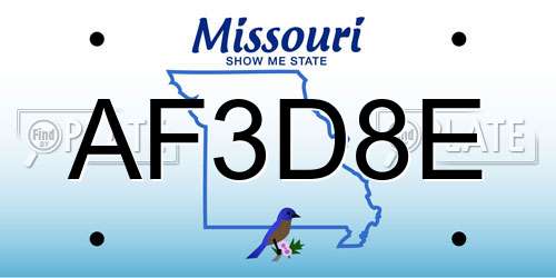 AF3D8E Missouri License Plate