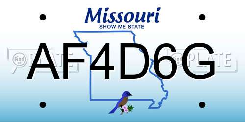 AF4D6G Missouri License Plate