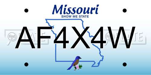 AF4X4W Missouri License Plate