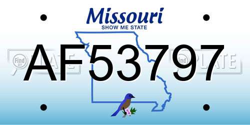 AF53797 Missouri License Plate