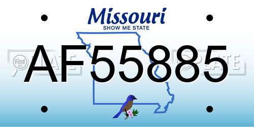 AF55885 Missouri License Plate