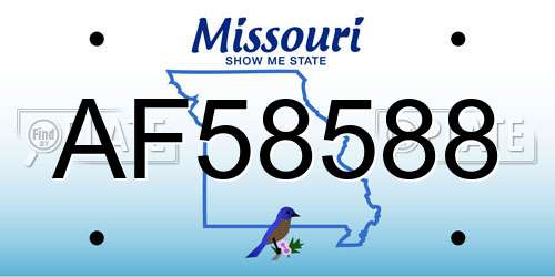 AF58588 Missouri License Plate