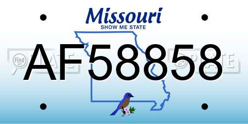 AF58858 Missouri License Plate