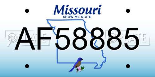 AF58885 Missouri License Plate