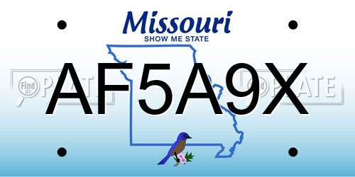 AF5A9X Missouri License Plate