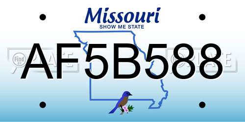 AF5B588 Missouri License Plate
