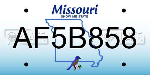 AF5B858 Missouri License Plate