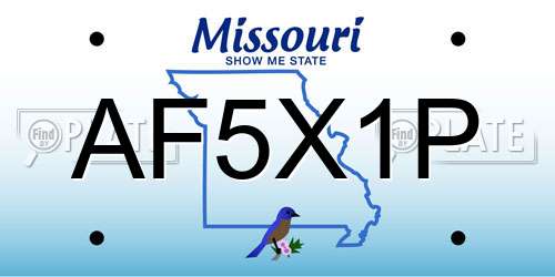 AF5X1P Missouri License Plate
