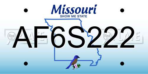 AF6S222 Missouri License Plate