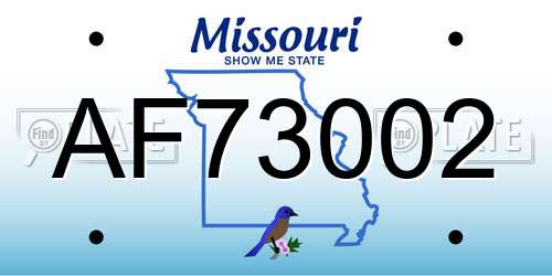 AF73002 Missouri License Plate