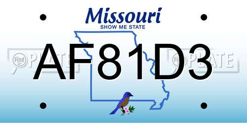 AF81D3 Missouri License Plate